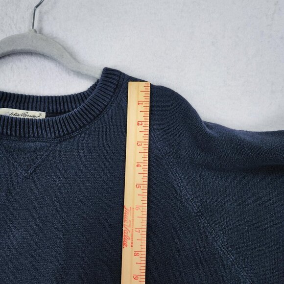 Eddie Bauer Sweater Womens Large Blue Cotton Crew Neck Vintage Knit Pullover - Picture 4 of 11